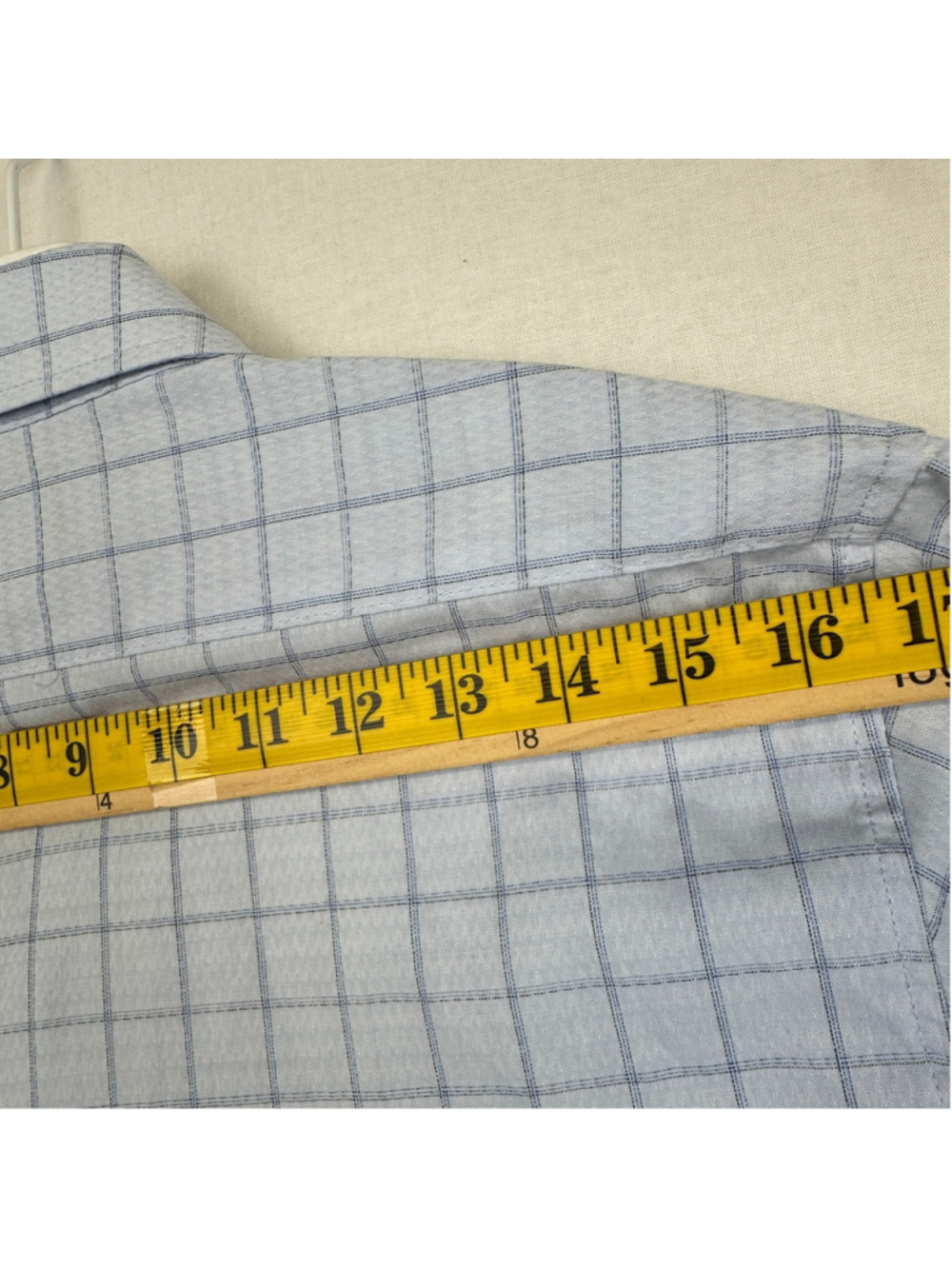 Daniel Hechter Paris Dress Shirt Blue Check Modern Fit Men's / S 14-14.5 - Picture 4 of 12